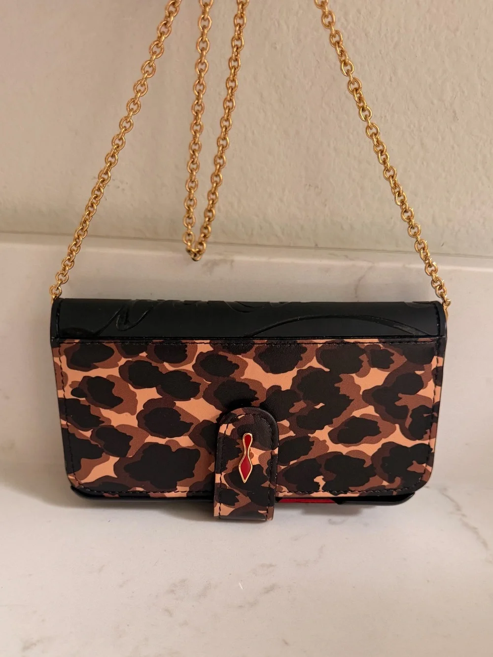 Christian Louboutin Leopard Print Loubiflap Chain iPhone Case - 11 Pro